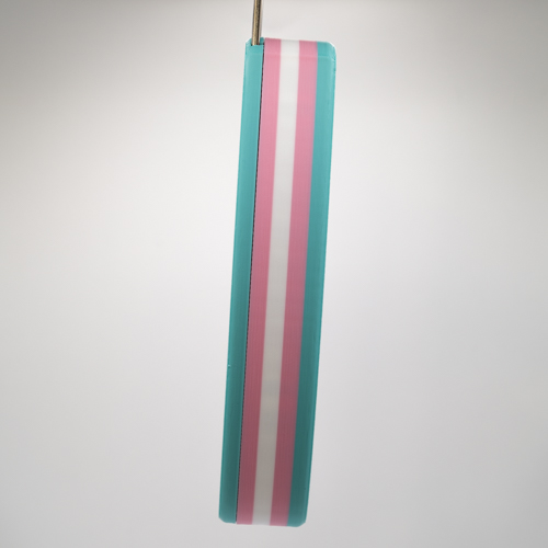 Transgender Cordsmith featuring light blue, soft pink, white, soft pink and light blue stripes.